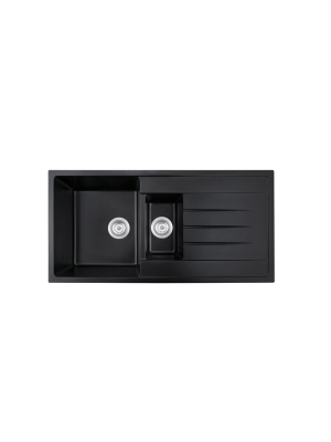 10050-db-quartz-kitchen-sink-real 10050 DB quartz kitchen sink — real product photo
