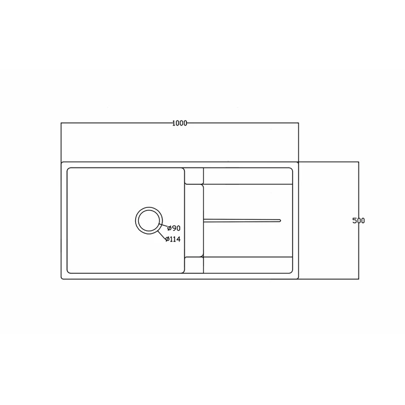 10050 sb 1000x500 quartz composite draining board kitchen sink