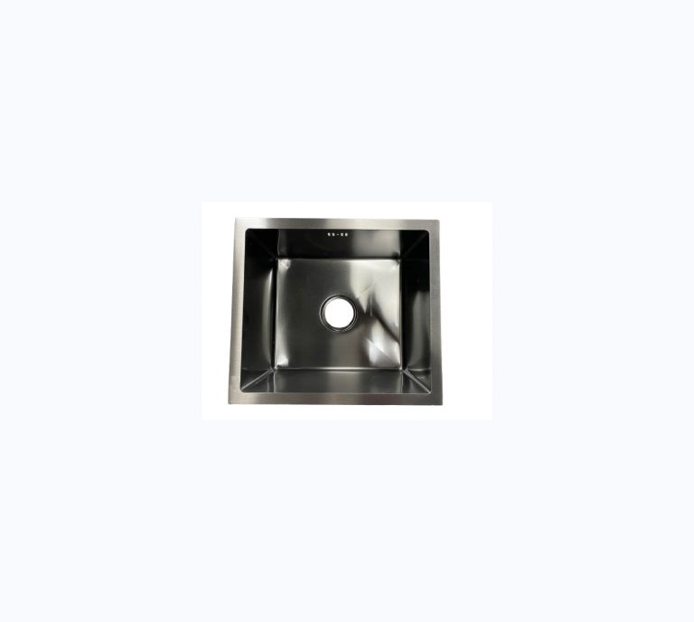 Stainless steel kitchen sink sample prepared for model and specification review