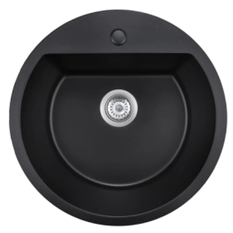510b 510mm quartz composite round kitchen sink dimension drawing, 510 mm