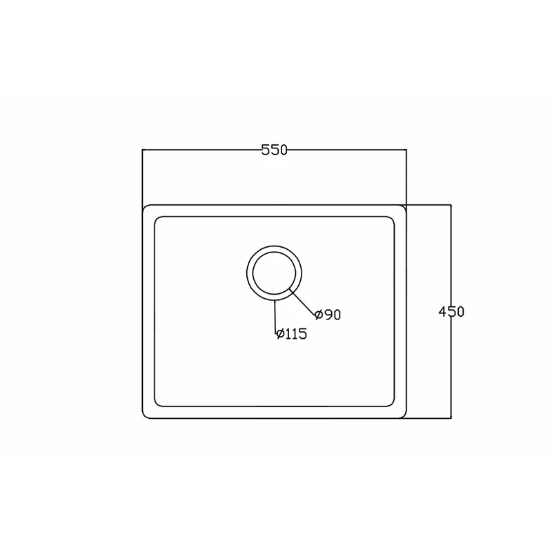 5545t 550x450 quartz composite undermount kitchen sink