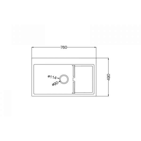 7649-step-quartz-kitchen-sink-real 7649 Step quartz kitchen sink — real product photo