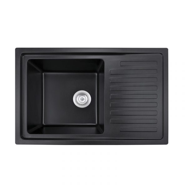 7750-square-quartz-kitchen-sink-real 7750 Square quartz kitchen sink — real product photo