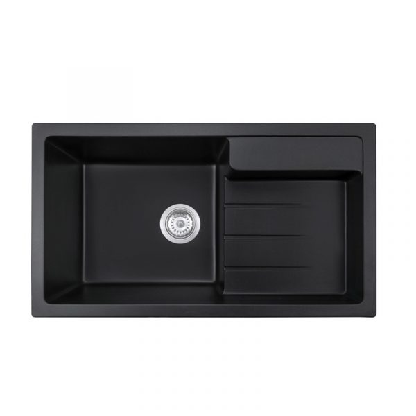 8046-step-quartz-kitchen-sink-real 8046 Step quartz kitchen sink — real product photo