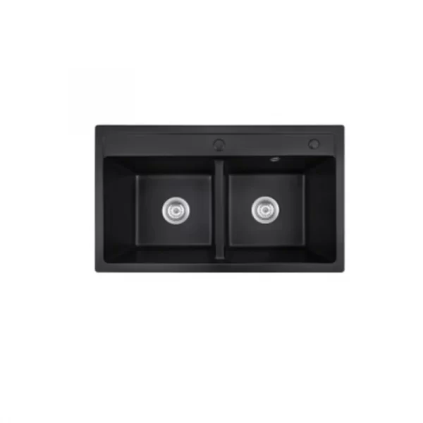8649-860x490-quartz-composite-topmount-double-bowl-sink.webp 8649 topmount quartz composite double bowl kitchen sink, 860 x 490 mm, 50/50 double bowl with rear ledge