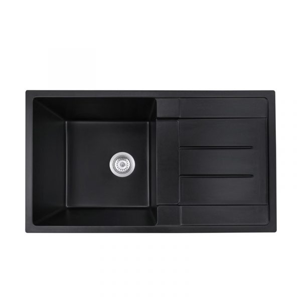 8650-sb-quartz-kitchen-sink-real 8650 SB quartz kitchen sink — real product photo