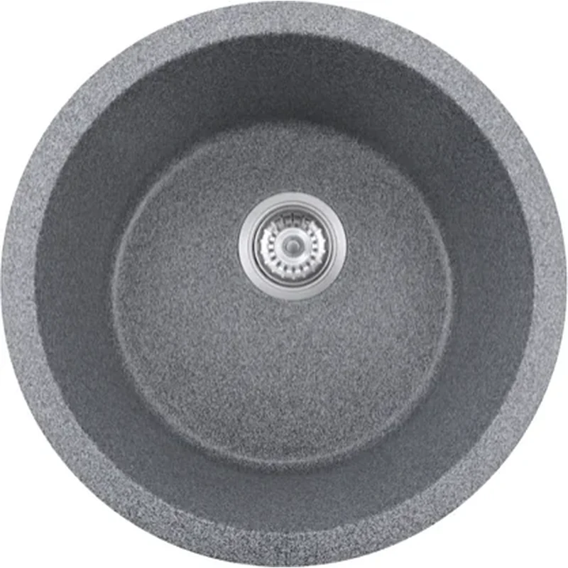 460 athenian grey quartz composite round kitchen sink, 460 mm diameter