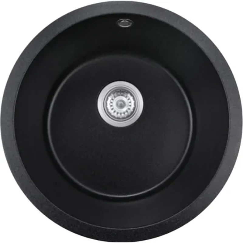 460 black grey quartz composite round kitchen sink, 460 mm diameter