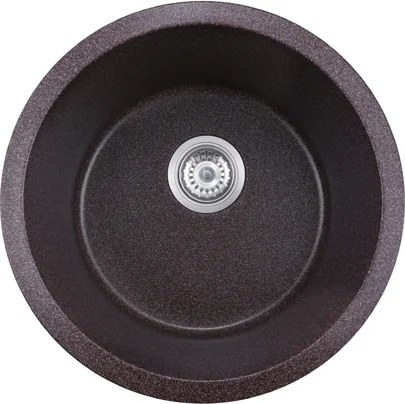 Y460 brown quartz composite round kitchen sink, 460 mm diameter