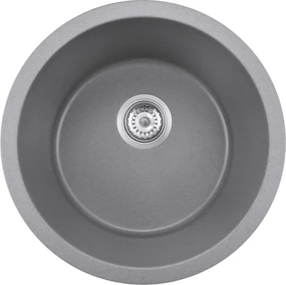 Y460 cement grey quartz composite round kitchen sink, 460 mm diameter