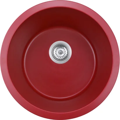 Y460 china red quartz composite round kitchen sink, 460 mm diameter
