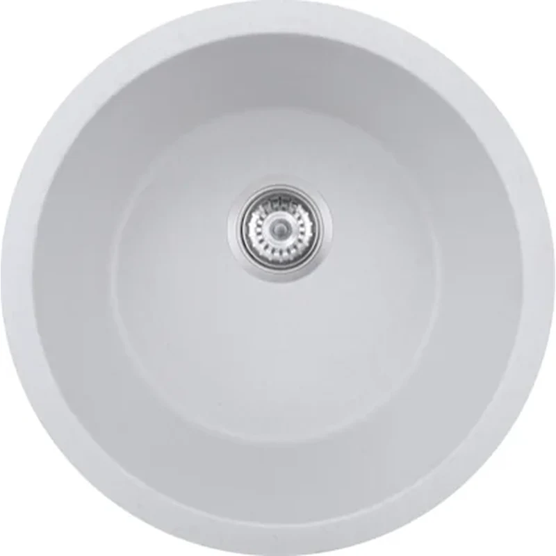 460 ivory white quartz composite round kitchen sink, 460 mm diameter