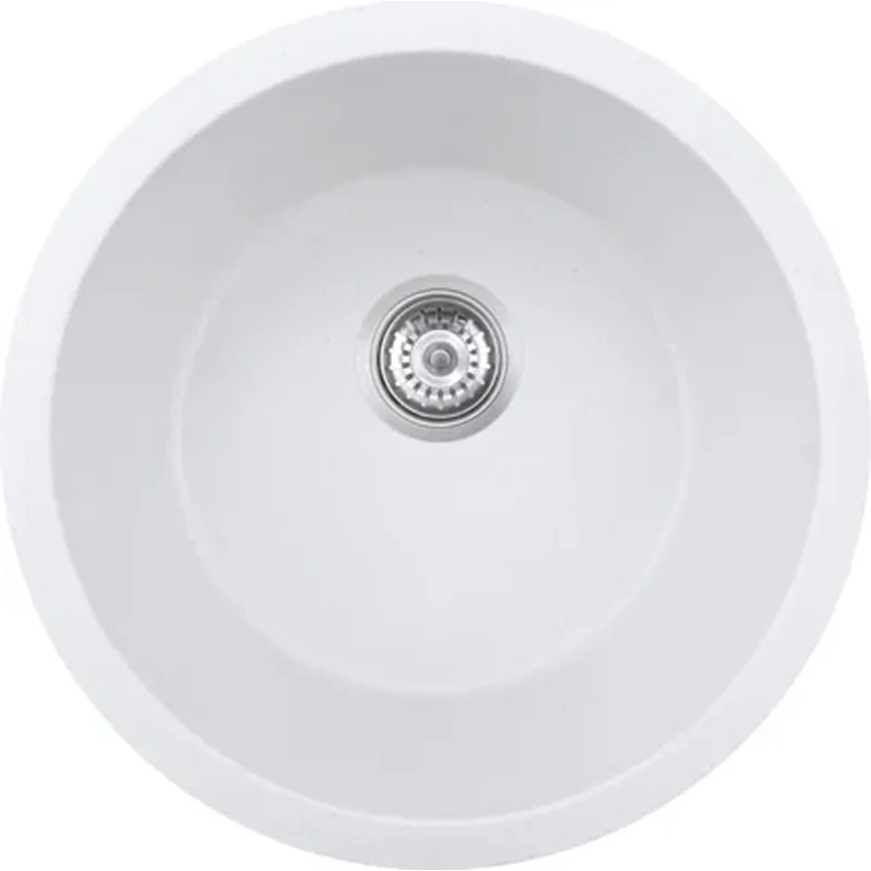 460 oatmeal quartz composite round kitchen sink, 460 mm diameter