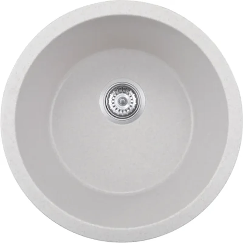 460 oatmeal yellow quartz composite round kitchen sink, 460 mm diameter