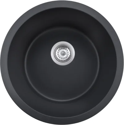 Y460 space grey quartz composite round kitchen sink, 460 mm diameter